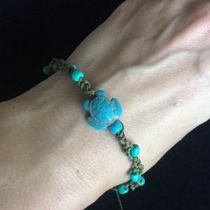 Turquoise Color Blue and Green Turtle Bracelet